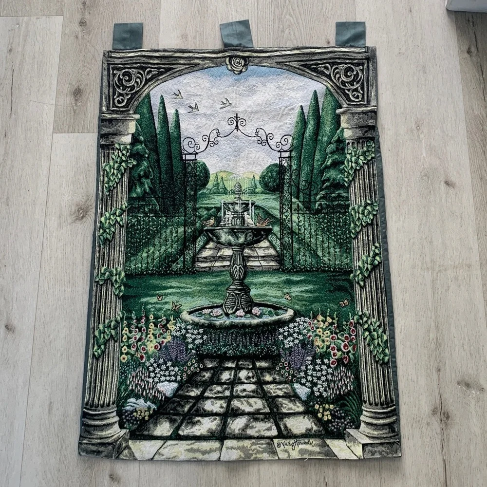 EUROPEAN GARDEN WALLHANGING TAPESTRY‎ BY VICKY HOWARD